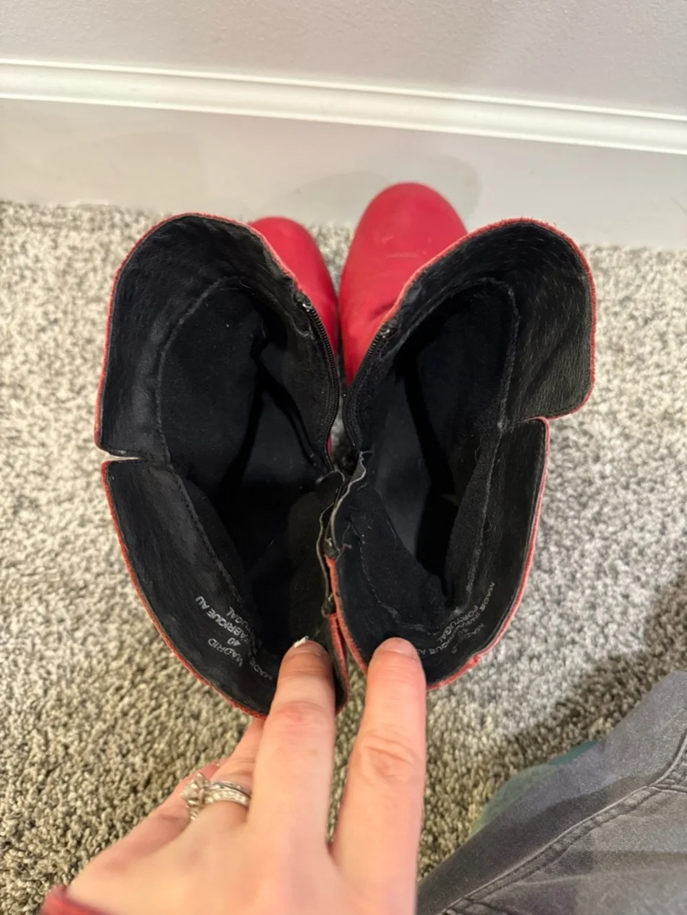Bos&co Madrid Women's Red Leather Ankle Boots - Size 40 EU or 9 US